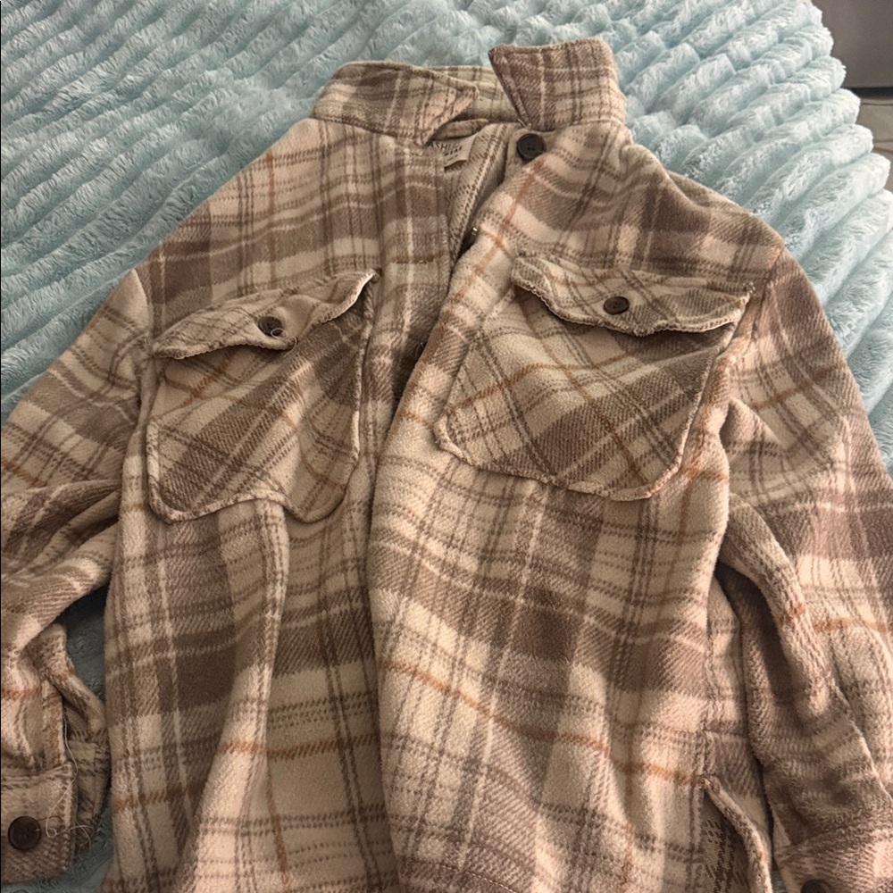 Ashley By 26 International Plaid Jacket - Beige and Brown